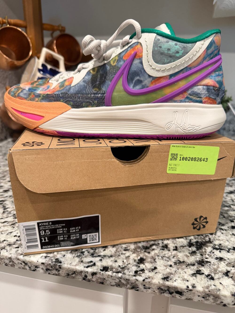 Nike Kyrie 8 Circle of Life Men's 9.5 Basketball Sneakers DQ3840-001 With Box